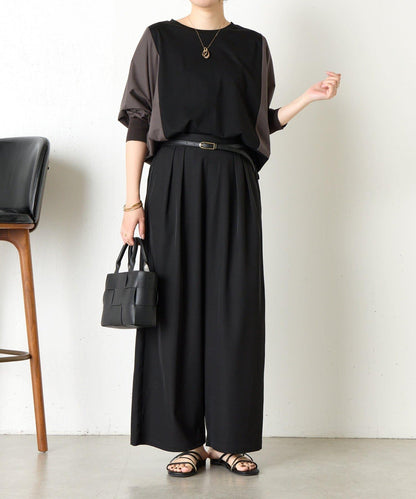 帶褶皺設計的寬鬆長褲