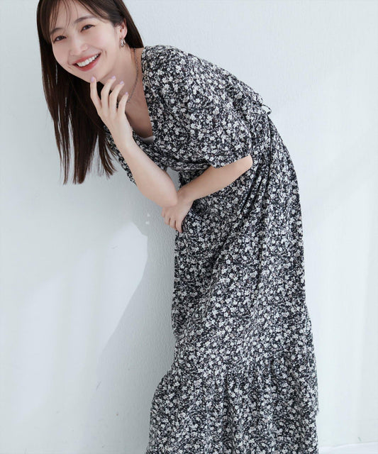 【限定】開襟泡泡袖連衣裙