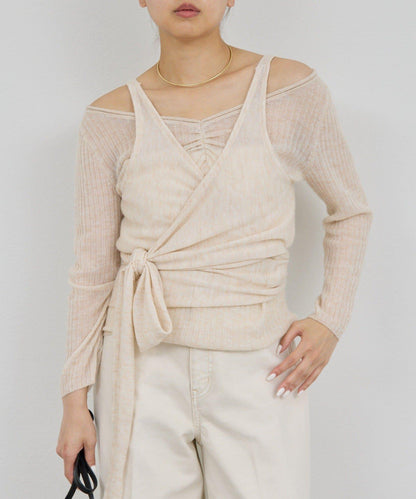 【套裝搭配】交叉領針織衫