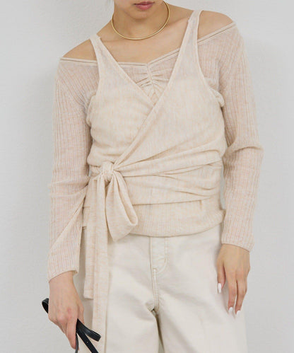 【套裝搭配】交叉領針織衫