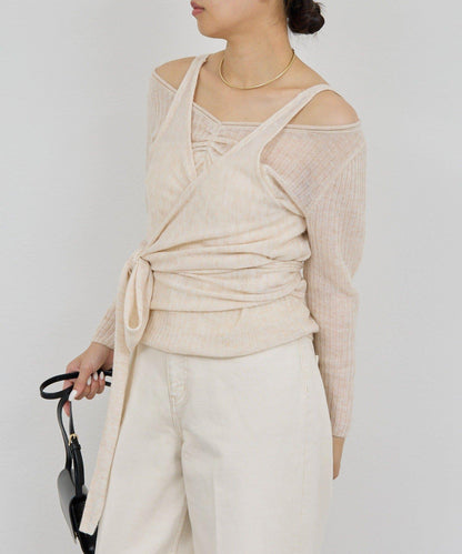 【套裝搭配】交叉領針織衫