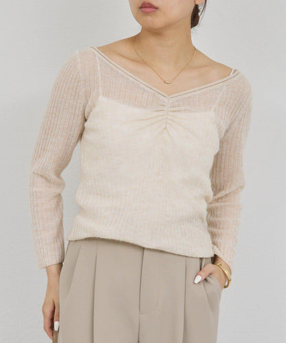 【套裝搭配適用】露肩針織衫