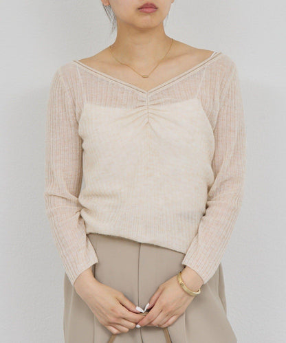 【套裝搭配適用】露肩針織衫