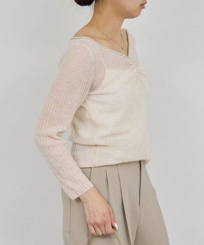 【套裝搭配適用】露肩針織衫