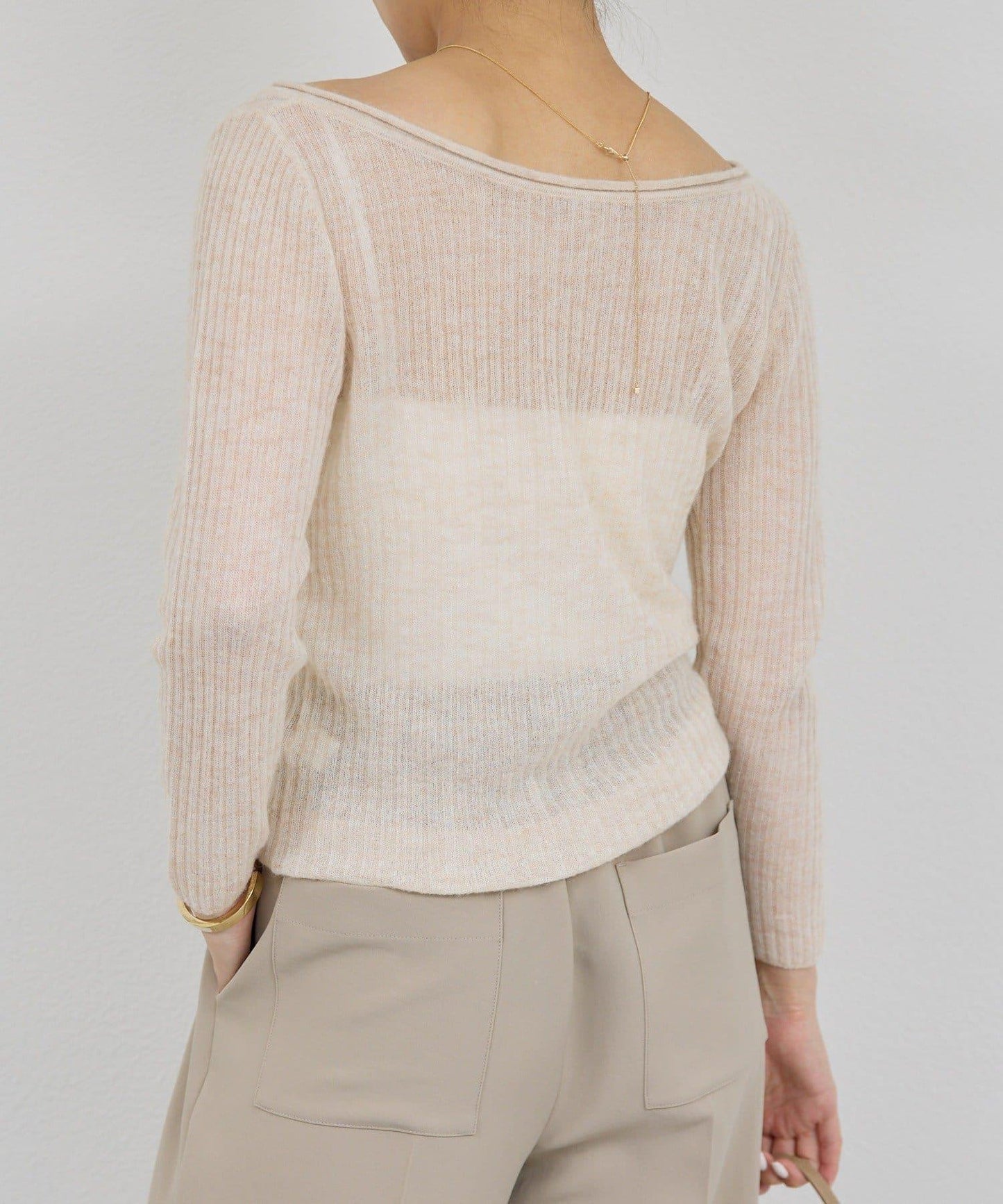 【套裝搭配適用】露肩針織衫