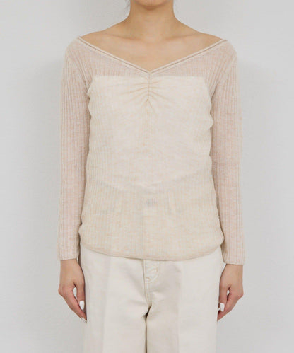 【套裝搭配適用】露肩針織衫