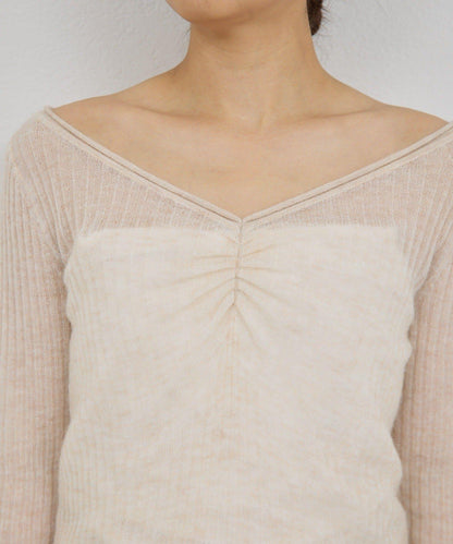 【套裝搭配適用】露肩針織衫