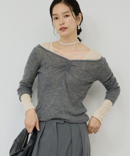 【套裝搭配適用】露肩針織衫