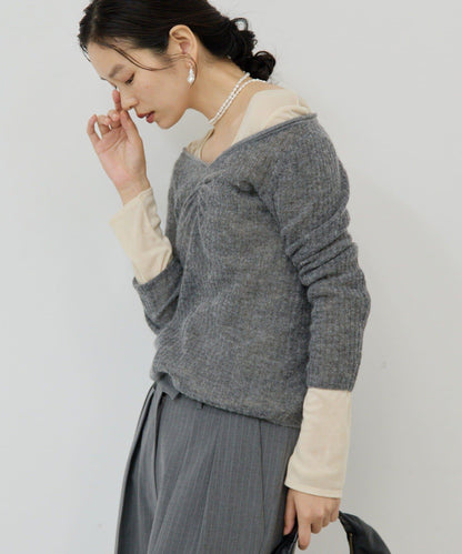 【套裝搭配適用】露肩針織衫