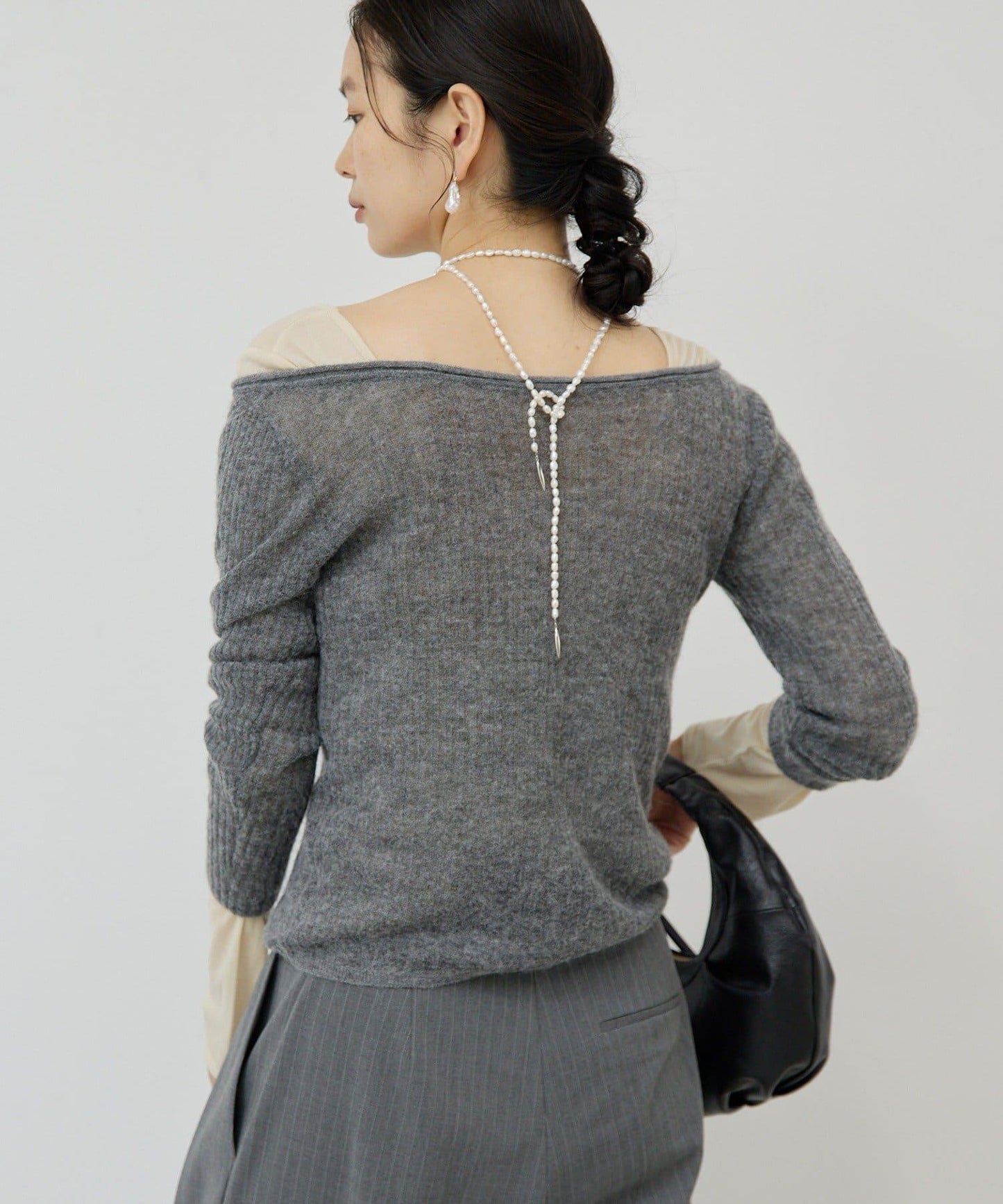 【套裝搭配適用】露肩針織衫