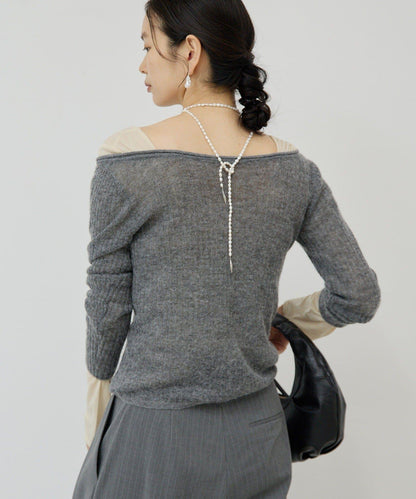 【套裝搭配適用】露肩針織衫