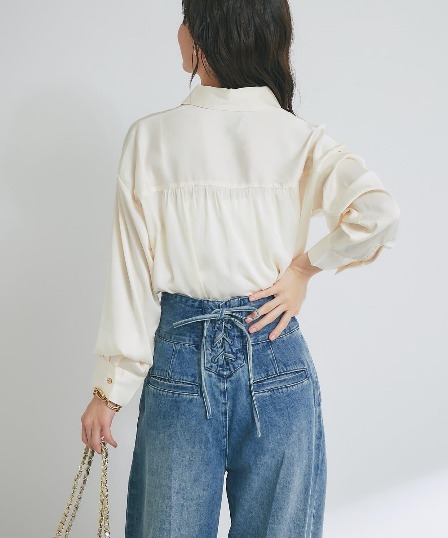 【美人顯瘦襯衫】輕瑩緞襯衫