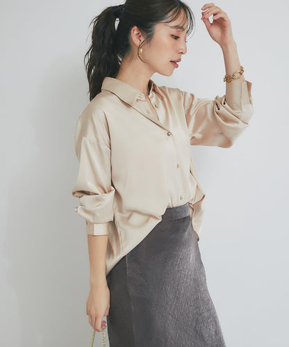 【美人顯瘦襯衫】輕瑩緞襯衫