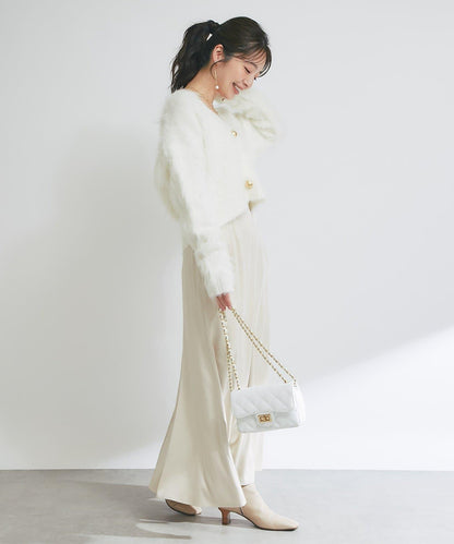 【全骨架推薦最強針織衫】長毛羽短款開衫