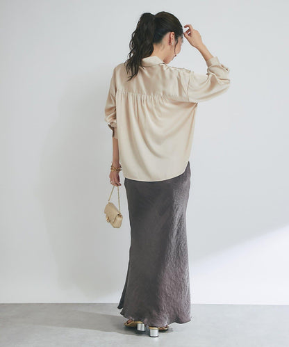 【美人顯瘦襯衫】輕瑩緞襯衫