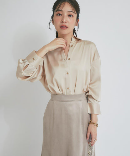 【美人顯瘦襯衫】輕瑩緞襯衫