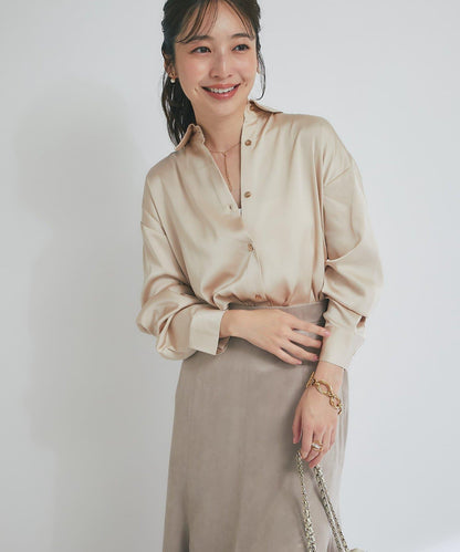 【美人顯瘦襯衫】輕瑩緞襯衫