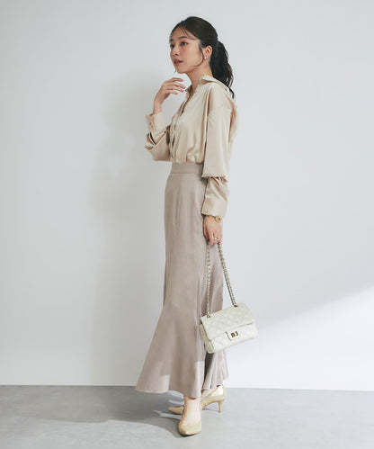 【美人顯瘦襯衫】輕瑩緞襯衫