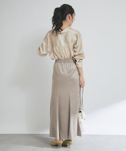 【美人顯瘦襯衫】輕瑩緞襯衫