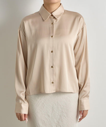 【美人顯瘦襯衫】輕瑩緞襯衫