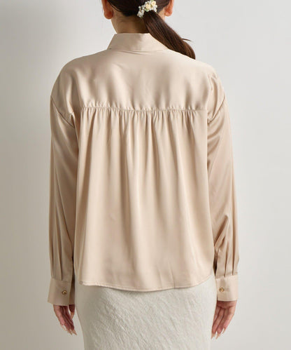 【美人顯瘦襯衫】輕瑩緞襯衫