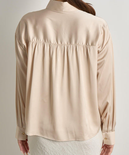 【美人顯瘦襯衫】輕瑩緞襯衫