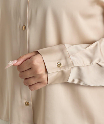 【美人顯瘦襯衫】輕瑩緞襯衫