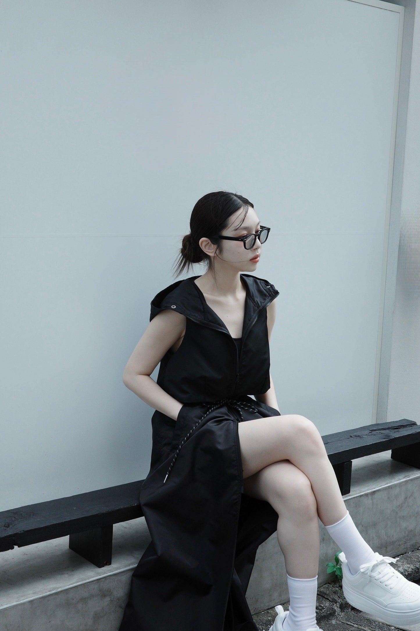 Nylon hoodie dress