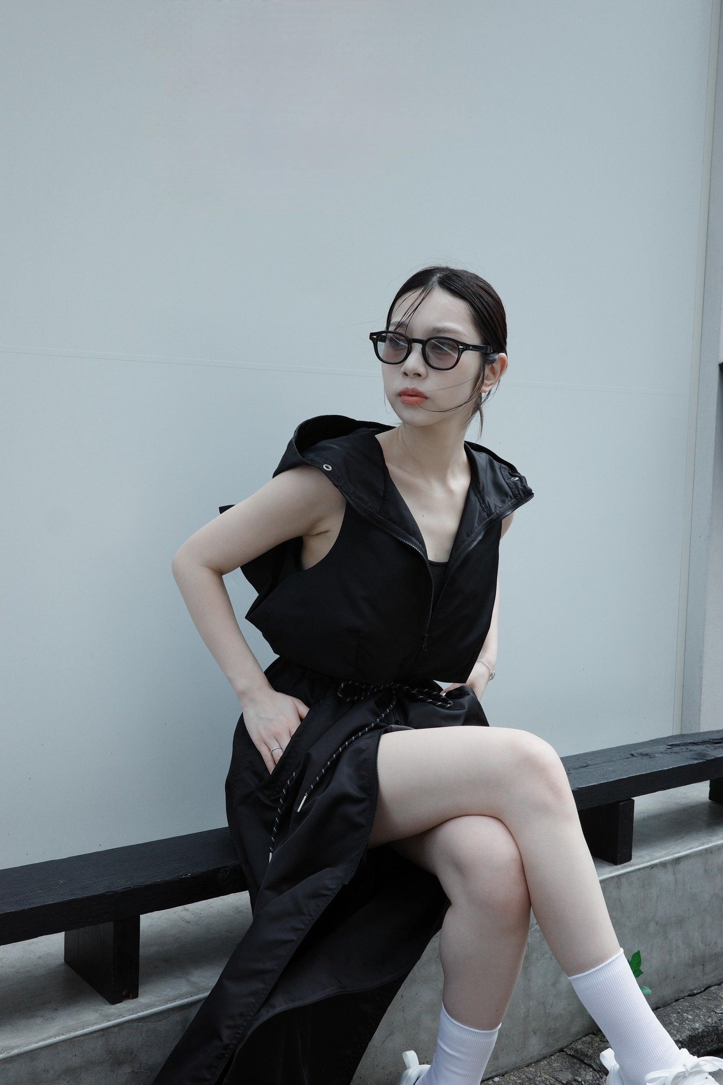 Nylon hoodie dress