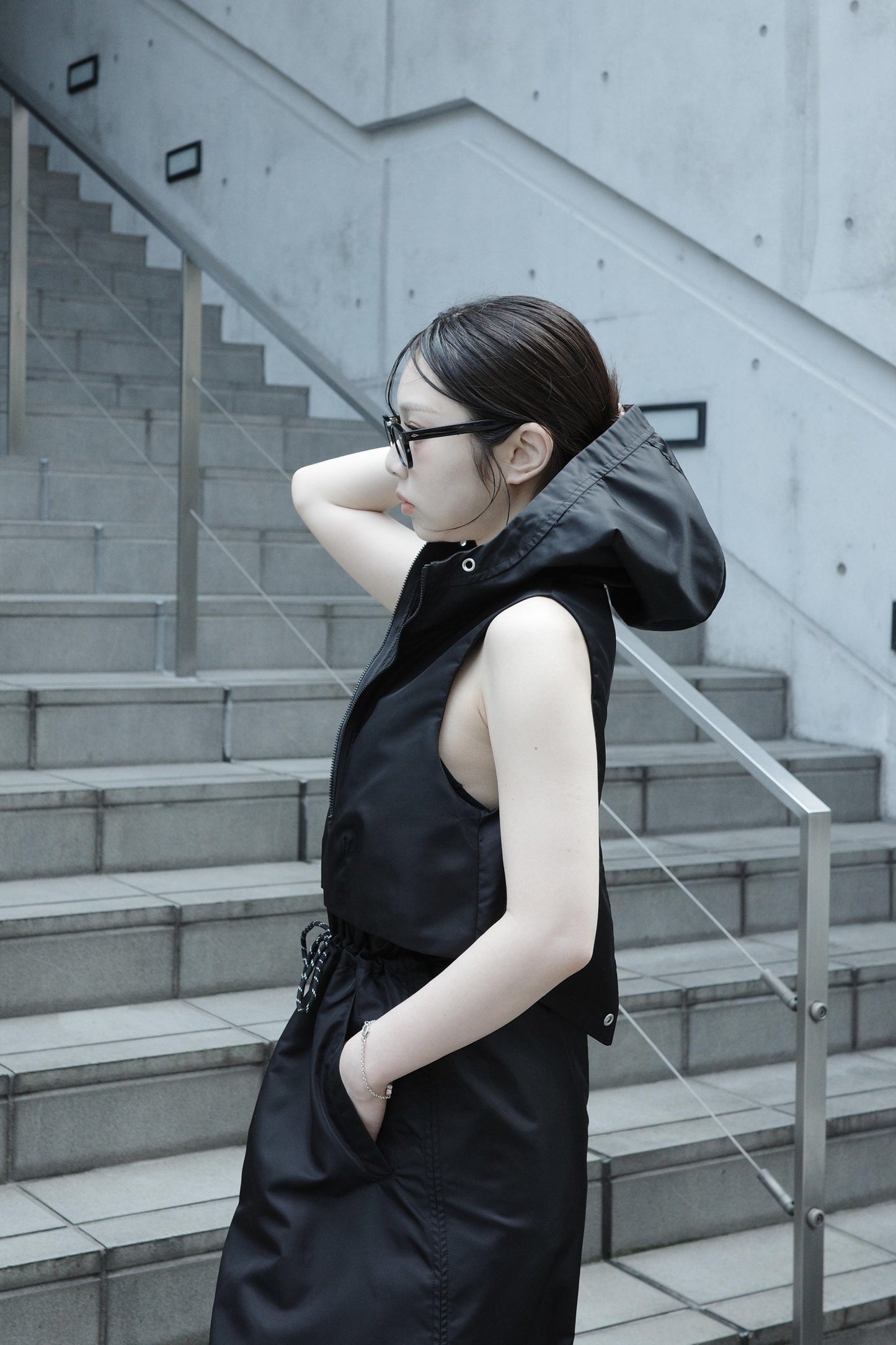 Nylon hoodie dress