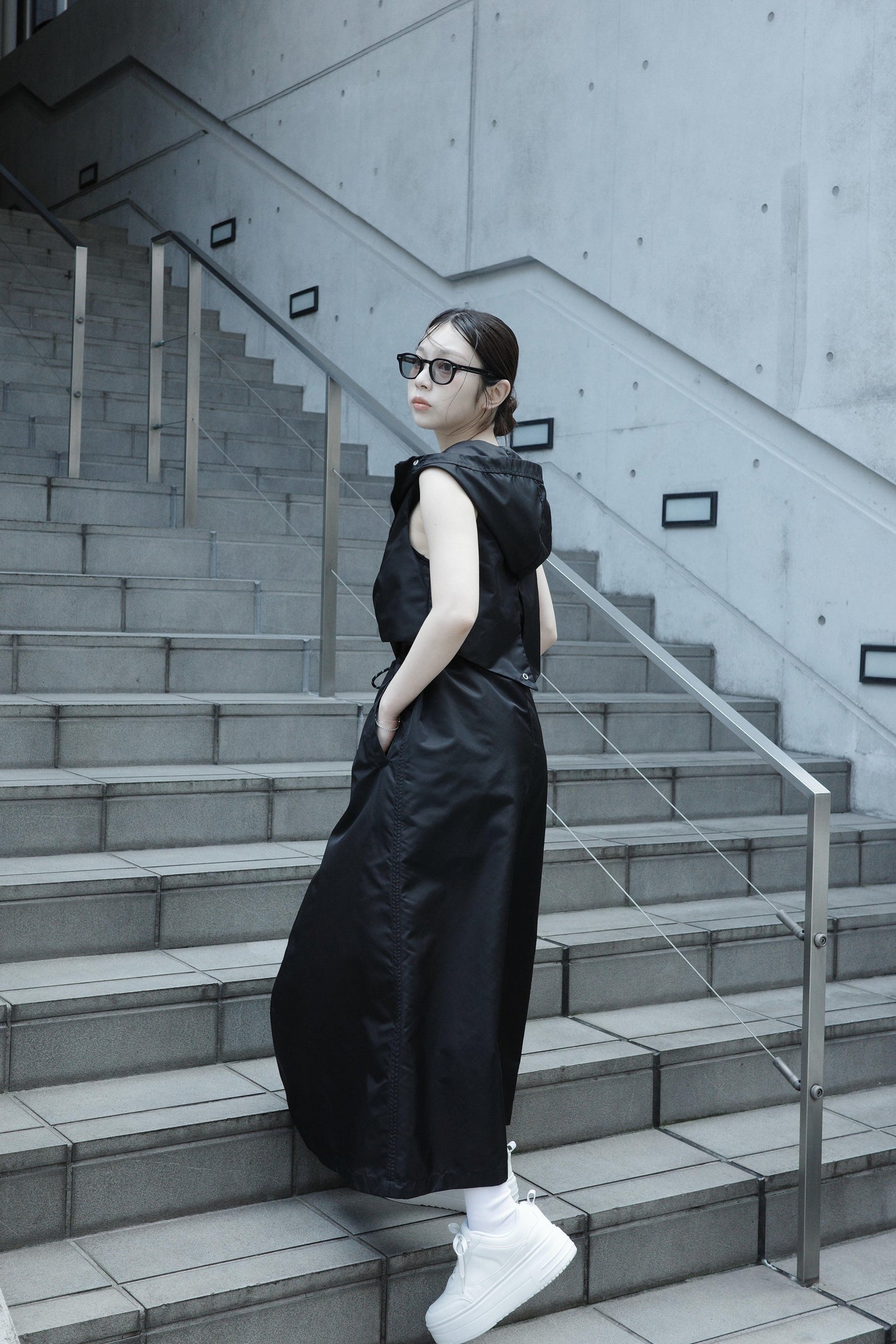 Nylon hoodie dress