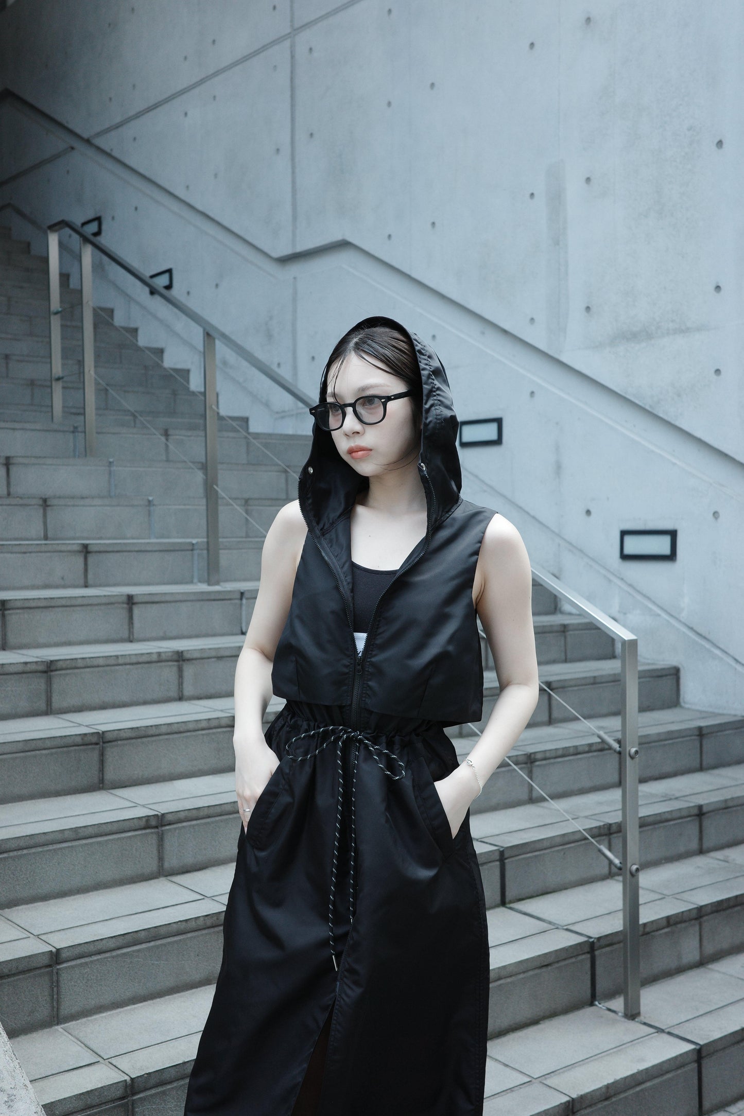 Nylon hoodie dress