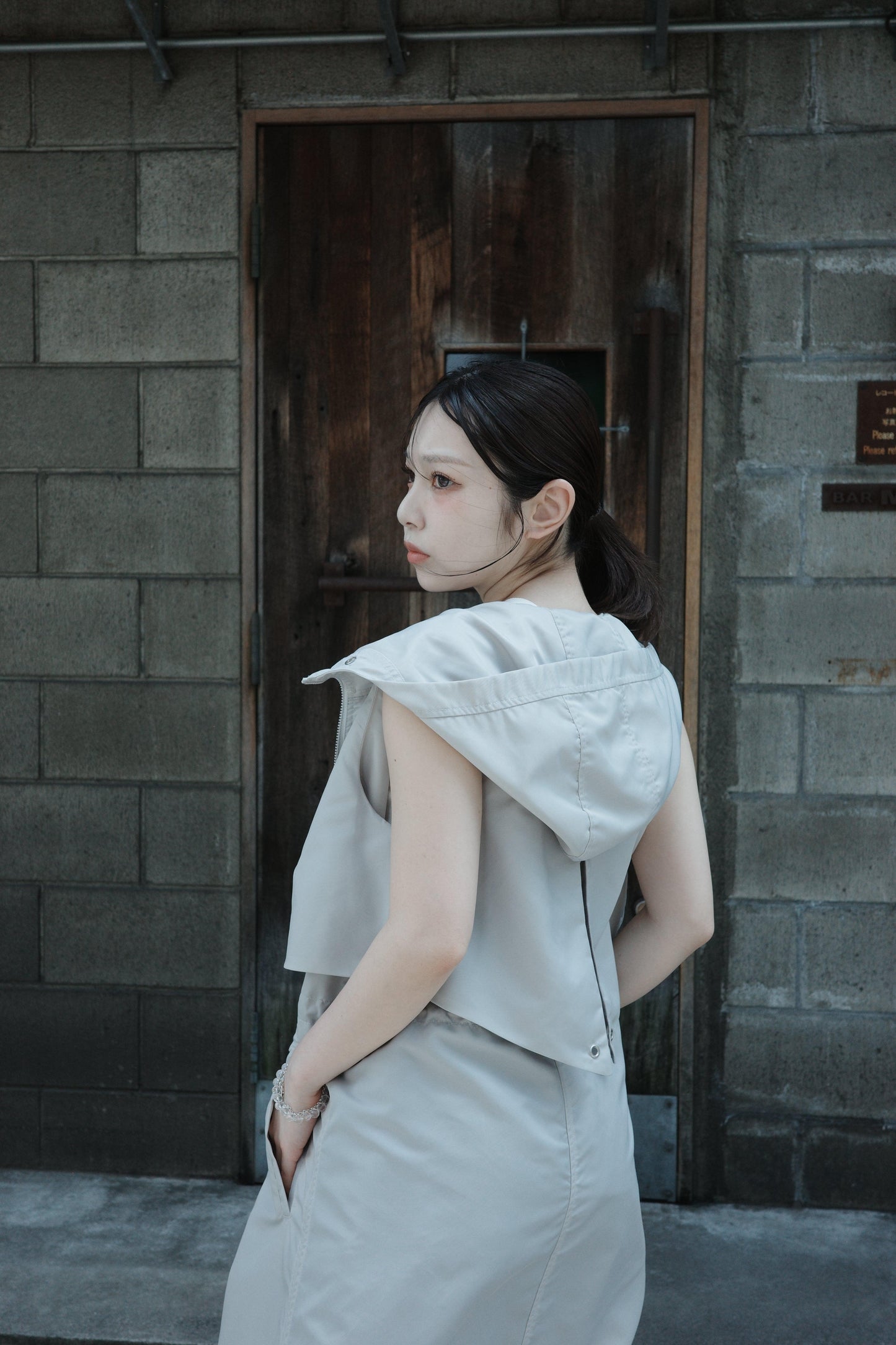Nylon hoodie dress