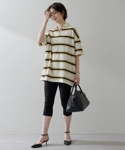 【THE PAUSE】條紋寬鬆Polo衫