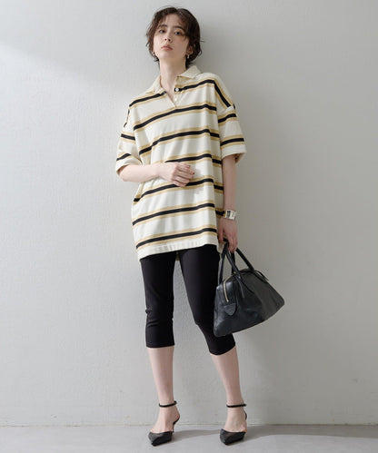 【THE PAUSE】條紋寬鬆Polo衫