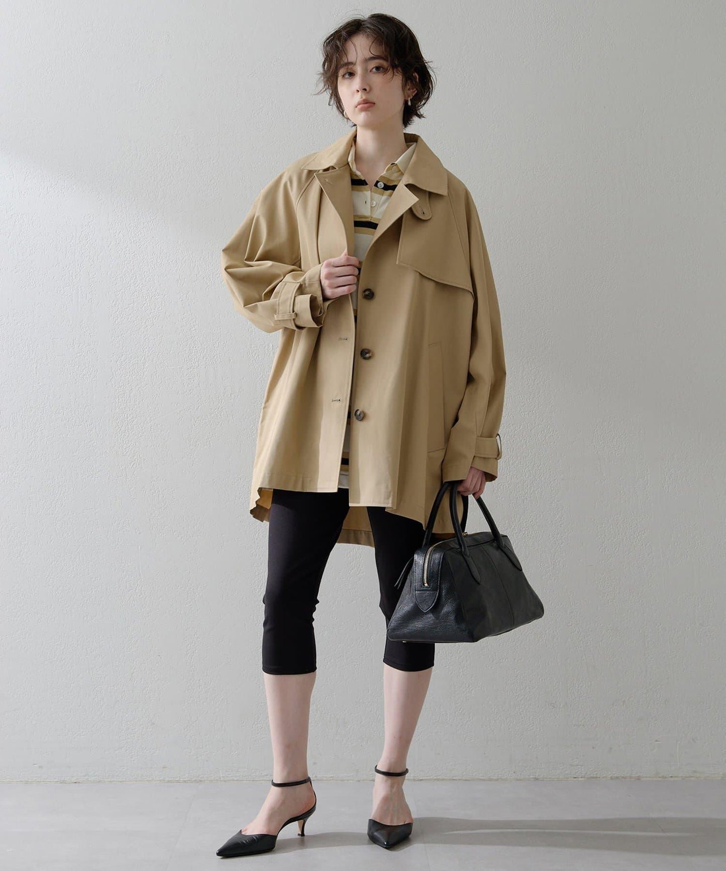 【THE PAUSE】條紋寬鬆Polo衫