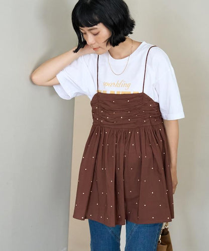 印度風亮片點點刺繡 後背開口 罩杯吊帶上衣（可搭配成套）
