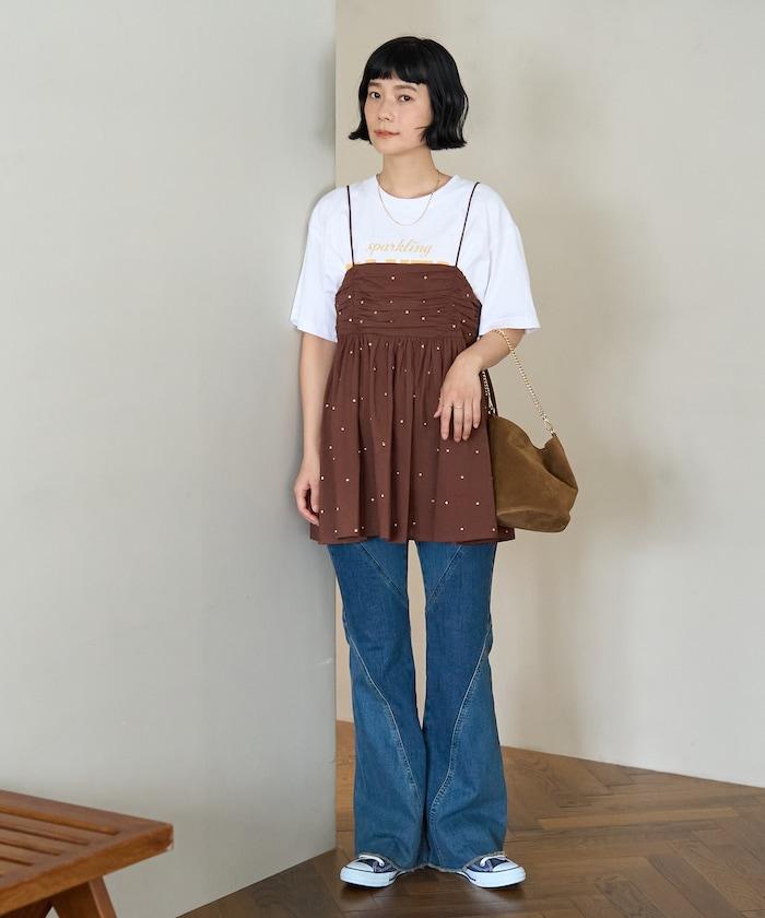 印度風亮片點點刺繡 後背開口 罩杯吊帶上衣（可搭配成套）