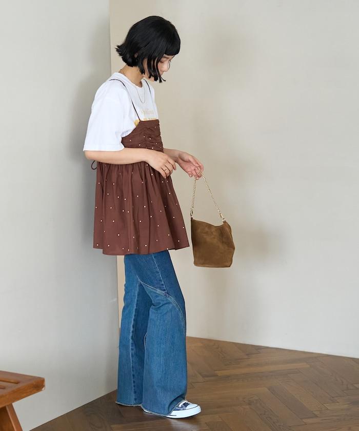 印度風亮片點點刺繡 後背開口 罩杯吊帶上衣（可搭配成套）