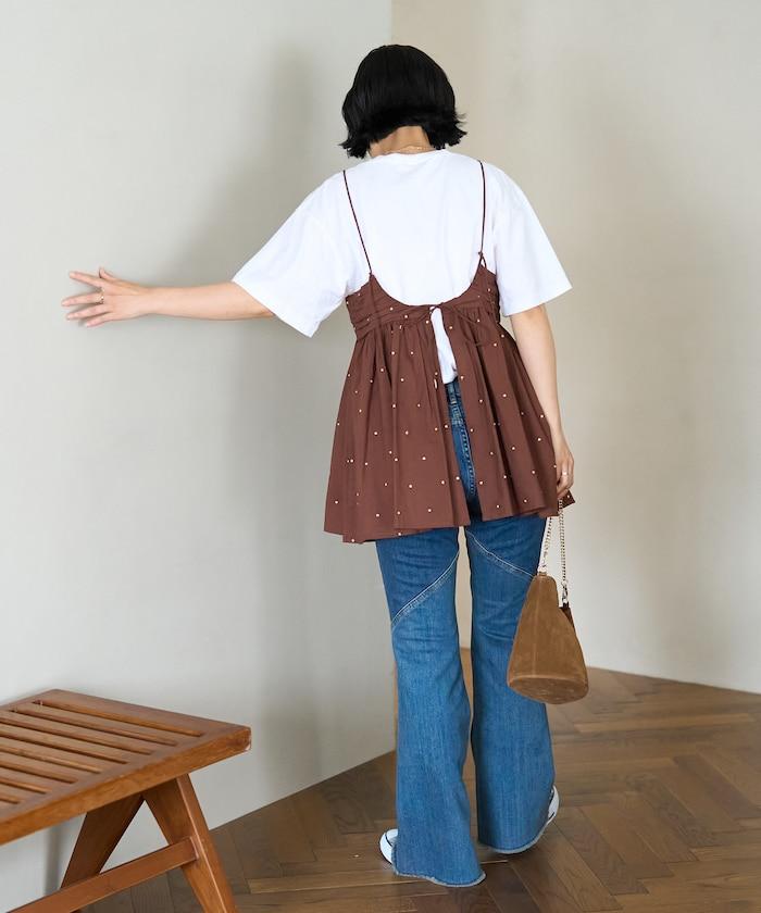 印度風亮片點點刺繡 後背開口 罩杯吊帶上衣（可搭配成套）