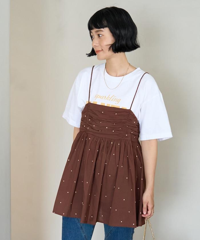 印度風亮片點點刺繡 後背開口 罩杯吊帶上衣（可搭配成套）