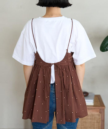 印度風亮片點點刺繡 後背開口 罩杯吊帶上衣（可搭配成套）