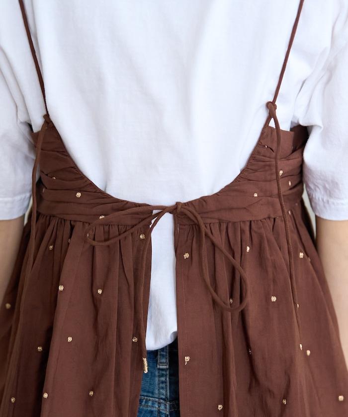 印度風亮片點點刺繡 後背開口 罩杯吊帶上衣（可搭配成套）