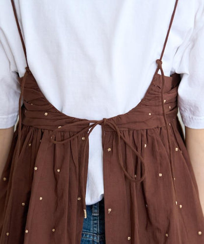 印度風亮片點點刺繡 後背開口 罩杯吊帶上衣（可搭配成套）