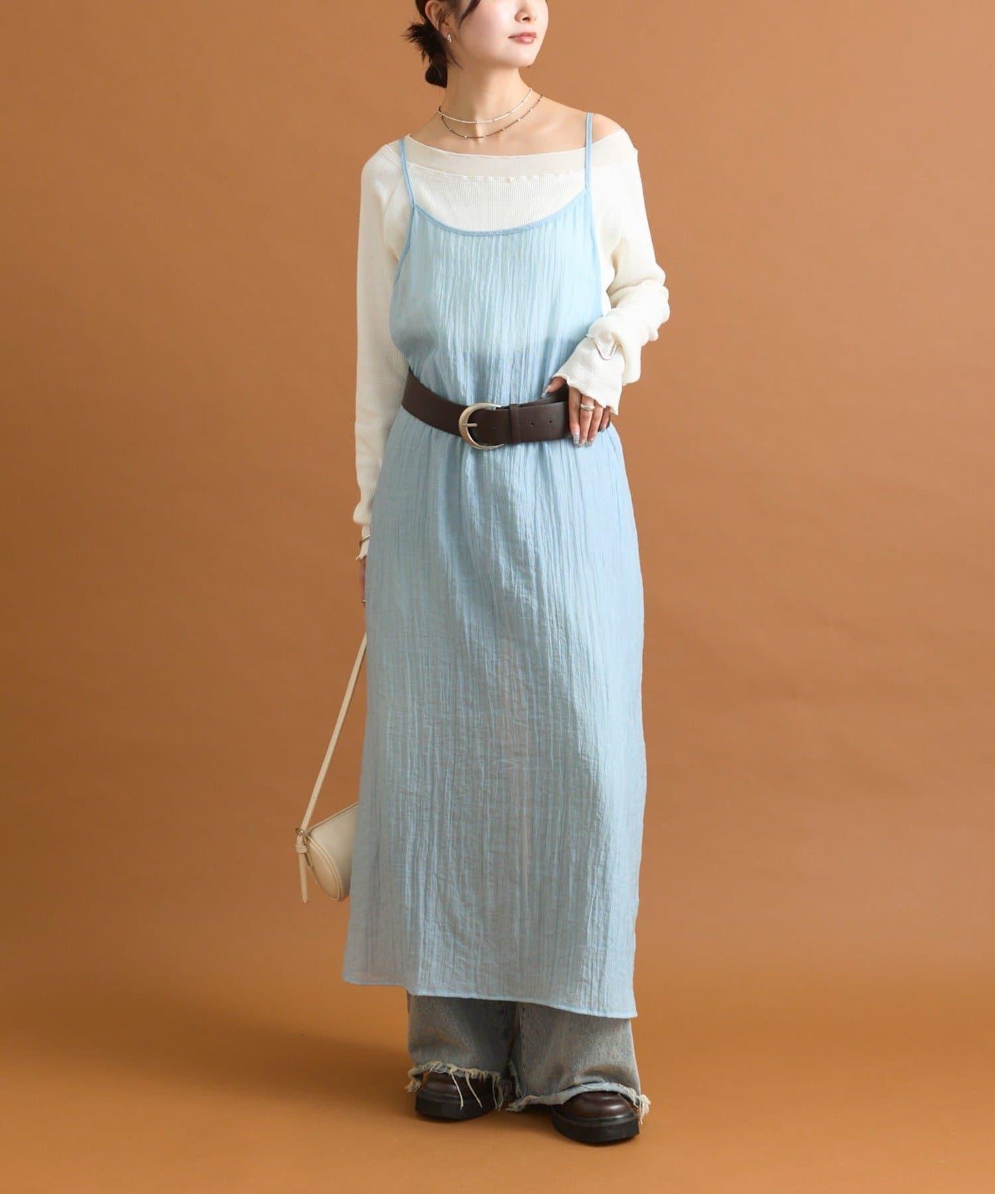 【mystic】透視吊帶連衣裙