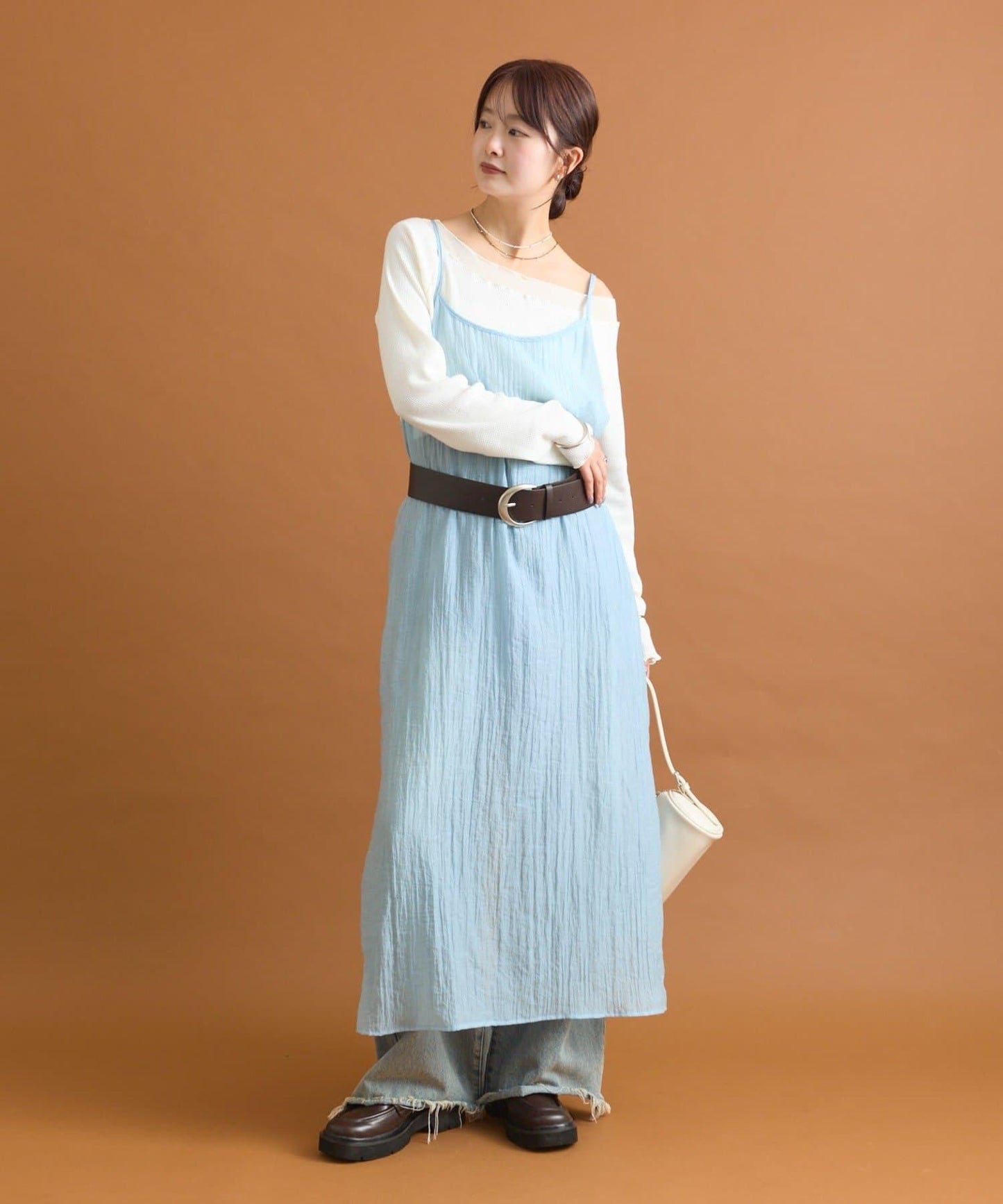 【mystic】透視吊帶連衣裙