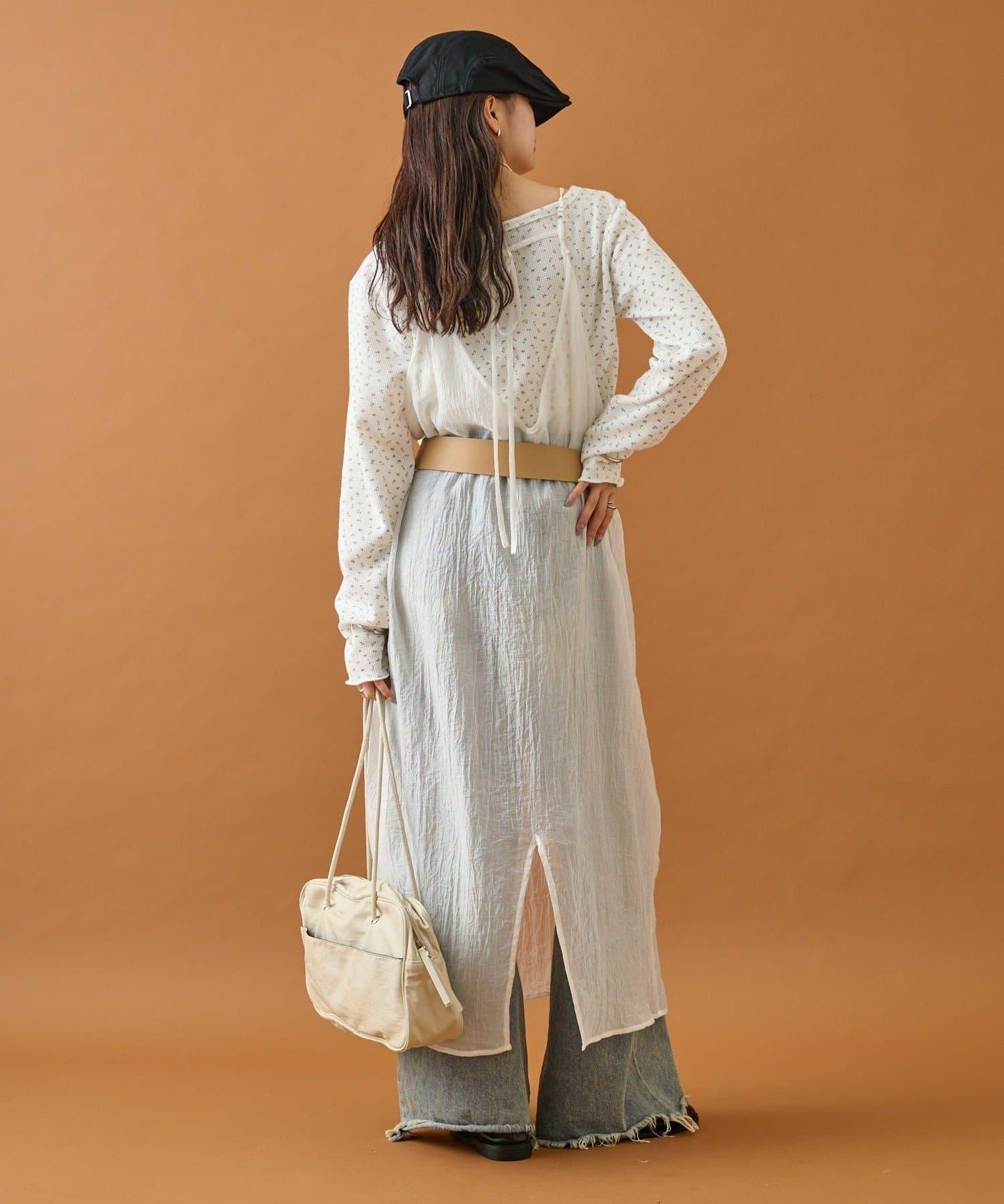 【mystic】透視吊帶連衣裙