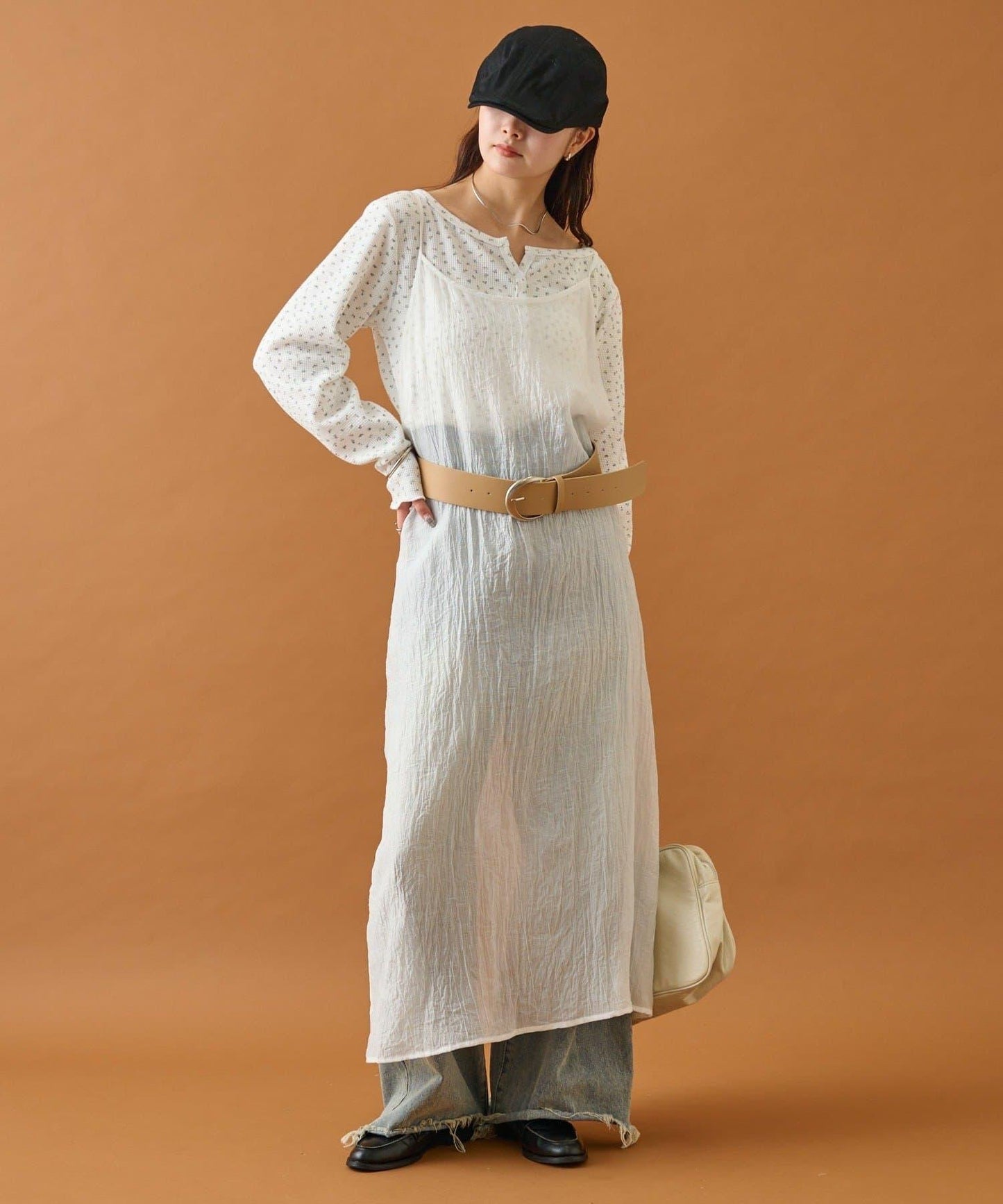 【mystic】透視吊帶連衣裙