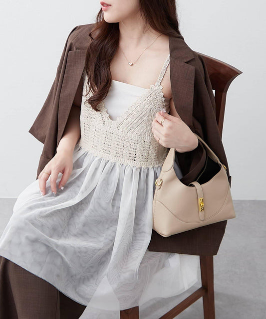 日常疊搭鉤針網紗罩衫