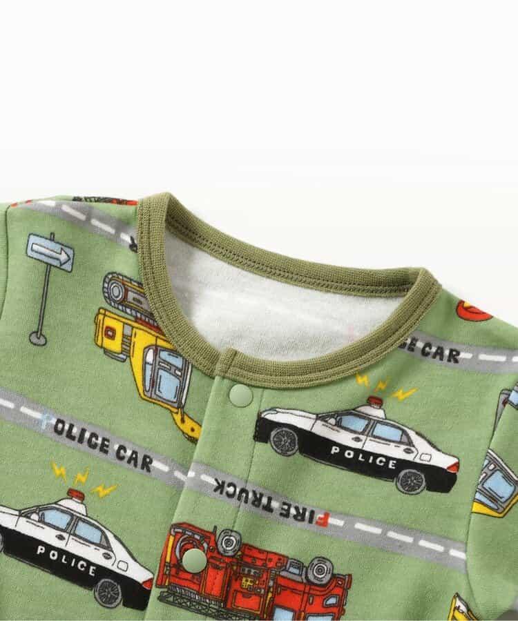 工裝連身褲 工程車條紋款
